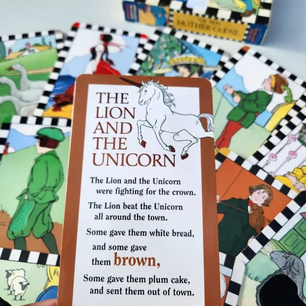 VINTAGE Mother Goose Color Rhymes Scholastic Hand-On Learning Flash Cards School